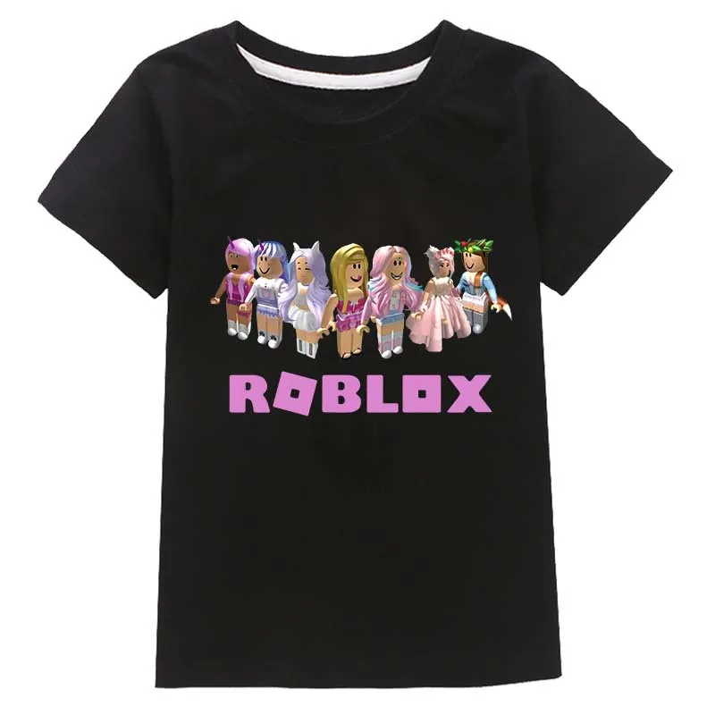 ROBLOX-Camiseta infantil de manga curta, roupa de algodão
