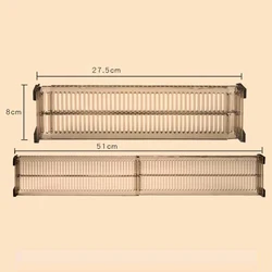 Adjustable Expandable Clear Drawer Dividers for Home and Kitchen Organization (2/10 Pack) (27.5 to 51cm)