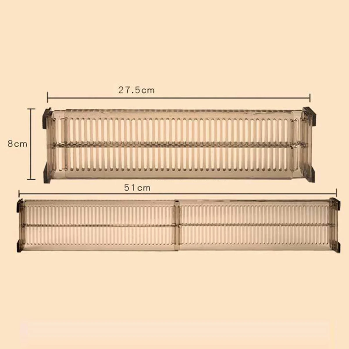 2/10Pcs Adjustable Drawer Dividers 27.5-51cm Expandable Clear Drawers Separators for Home Kitchen Closet Organizers Accessories 3