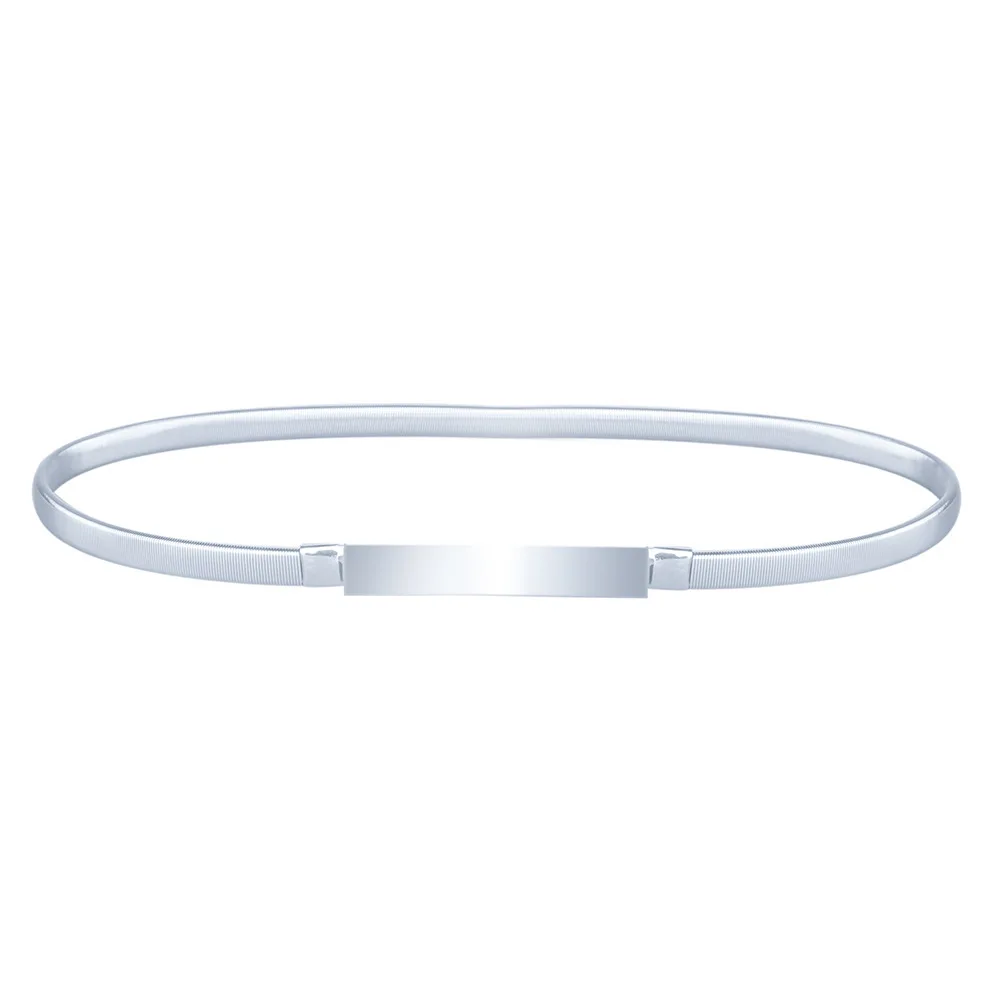 Fashion Belt Dress Simple Versatile Fashion Women Belt Thin Skinny Metal Gold Elastic Buckle Waistband Belt Dress Accessories