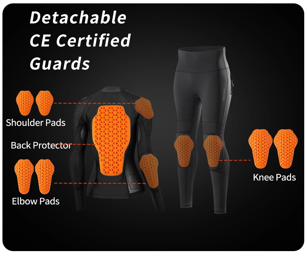 Women's Motorcycle Jacket and Pants Set with Removable Kneepads Soft Protective Gear CE Certified Motorcycle Combination motorcycle jacket motocross gear set