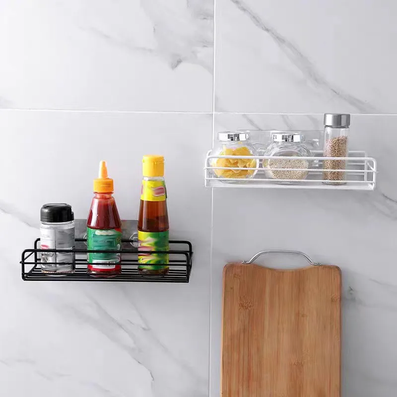 Wrought Iron Wall Mounted Storage Rack Bathroom Storage Rack Shower Basket Kitchen Punch-free Rack storage rack bathroom shelf bathroom shelf rack bathroom storage rack wall shelf organizer