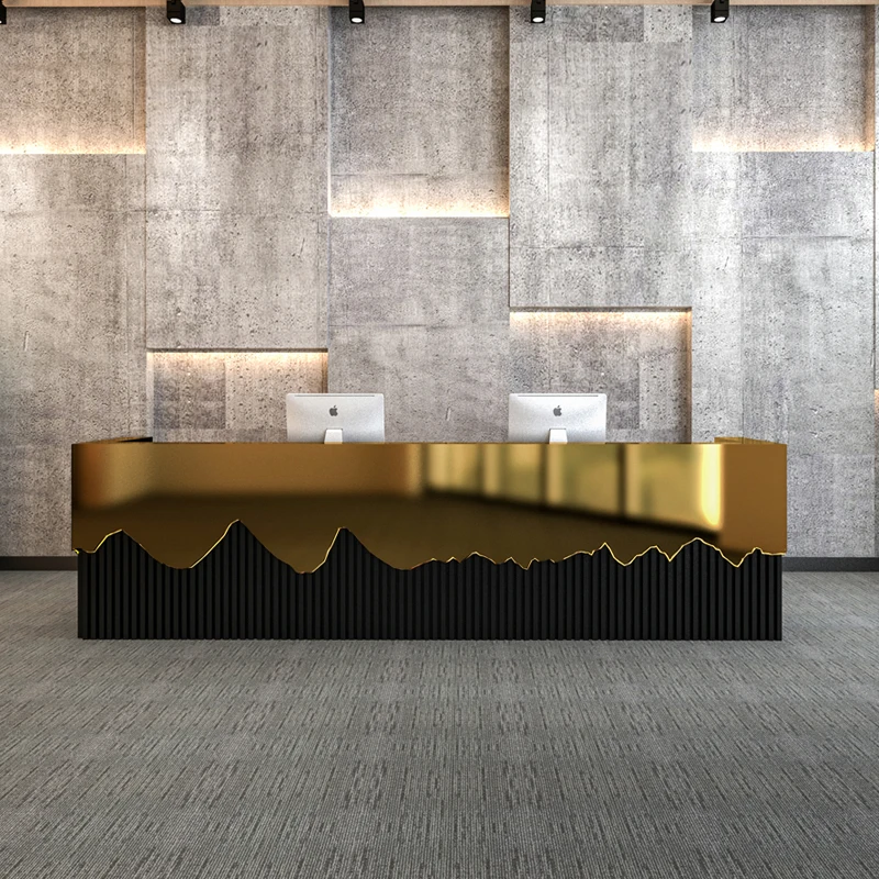 Furniture for Stores Hairdressing Reception Counter Table Spa Front Desk Clothes Church Acrylic Lectern Muebles Salon Black