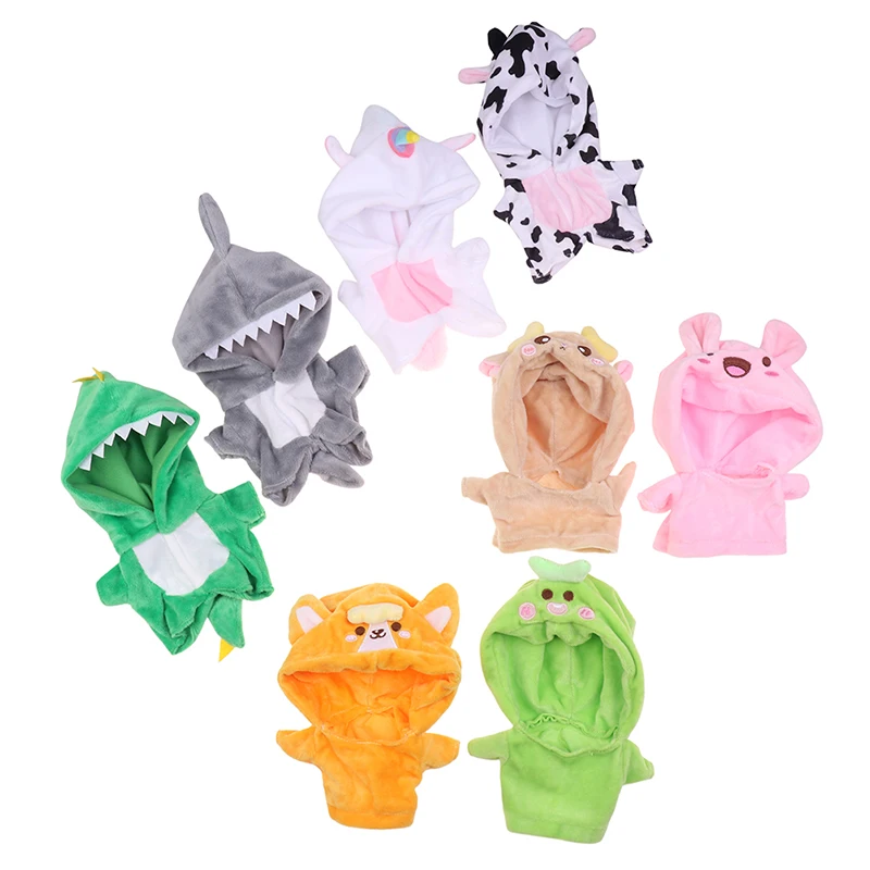 Cute 20cm Plush Clothes For Idol Doll Kids Stuffed Animal Cute Cartoon Doll Jumpsuit Changing Dressing Game Dolls Accessories