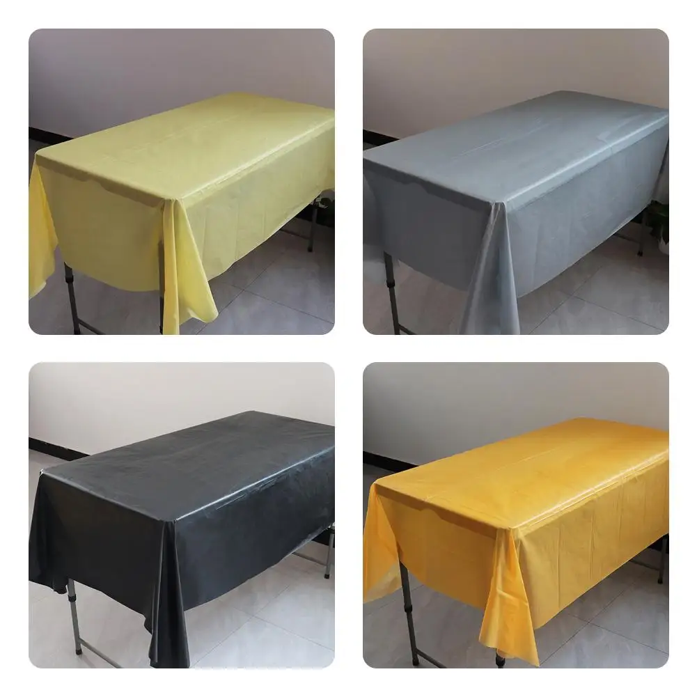 

137*183cm Disposable Plastic Party Table Cloth Wedding Party Tableware Happy Supplies Color Birthday Solid Dessert Tableclo O8G3