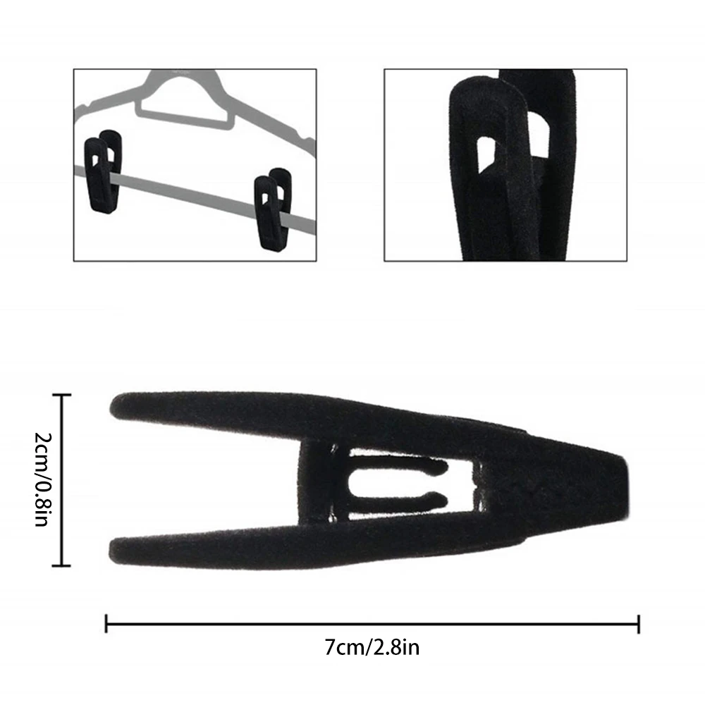 20 Pieces Velvet Hangers Clips Strong Finger Flocked Clip Use With Slim-line Clothes Windproof Hook Clothespins