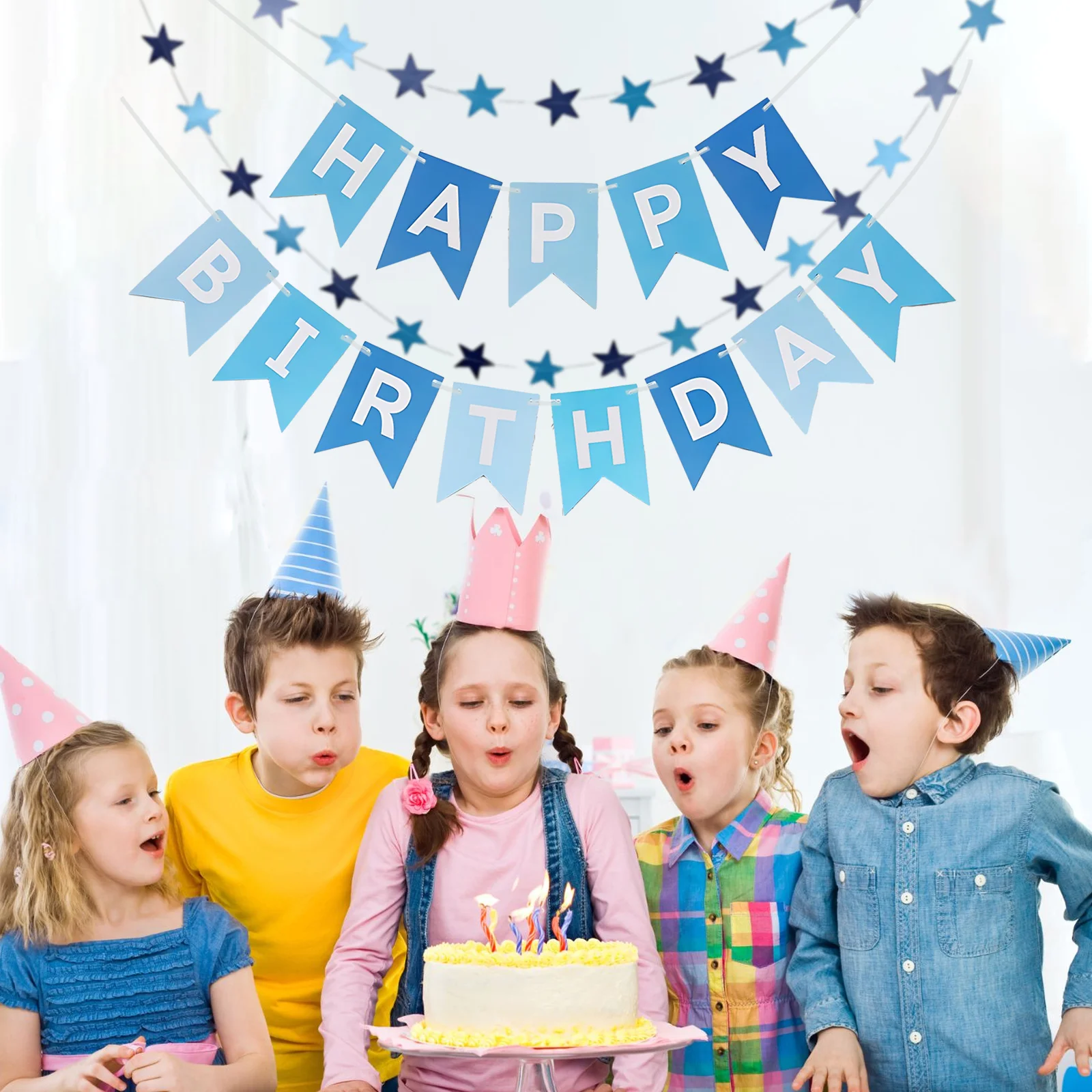 Birthday Banner Party Decorations Bunting Banner Happy Birthday Baby Garland Flag For Baby Shower Party