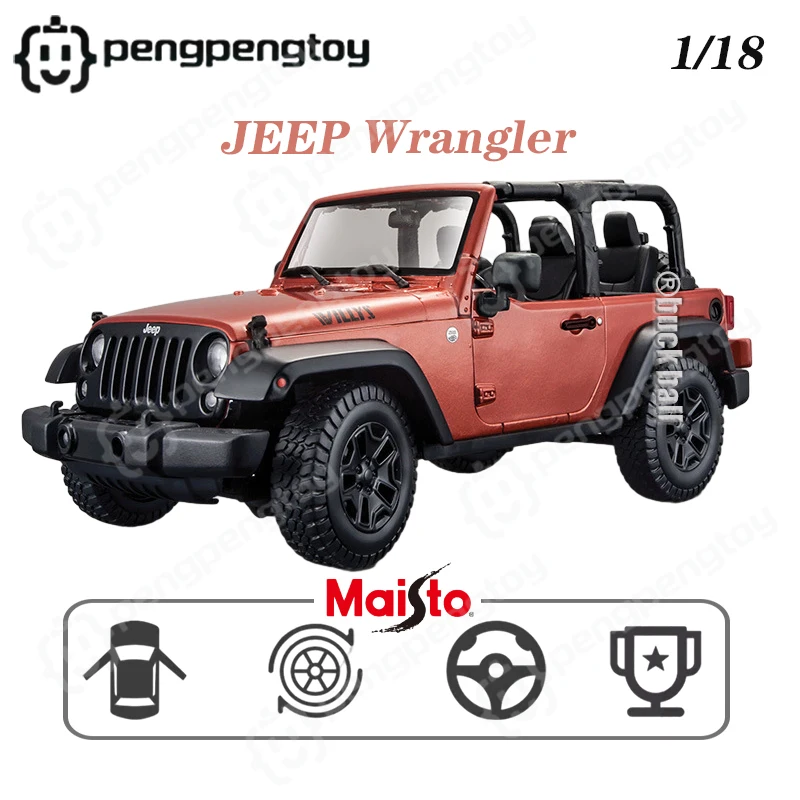 

Maisto 1/18 JEEP Wrangler Alloy Car Model JEEP Wrangler Rubicon Die-cast Model Cars JEEP Wrangler Sahara Topless Collection Gift