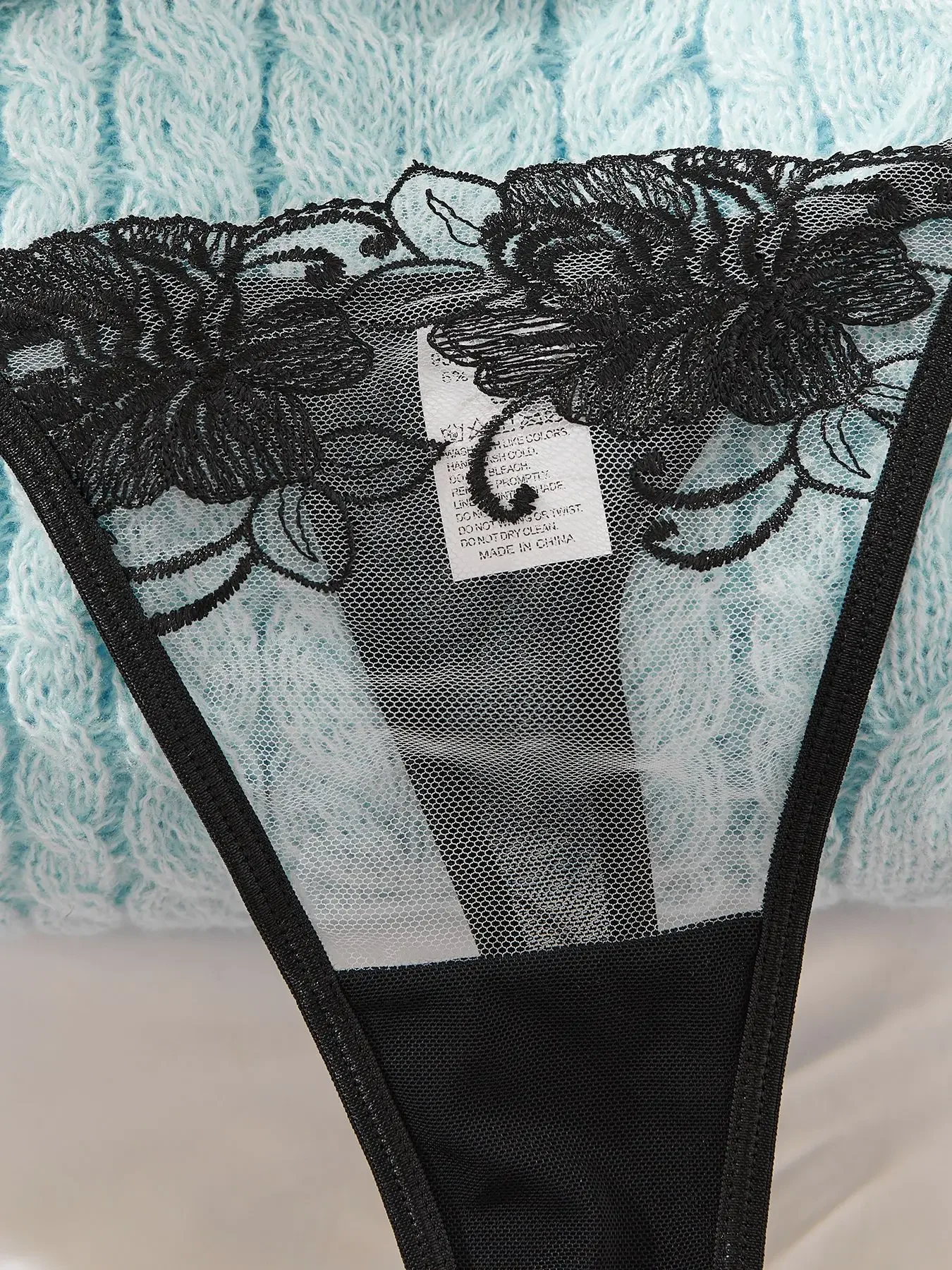 Flower Mesh Embroidery Lingerie Set 21