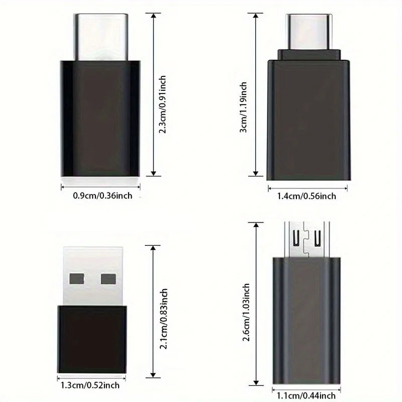 8-Pack USB-C Female to USB Adapter Set