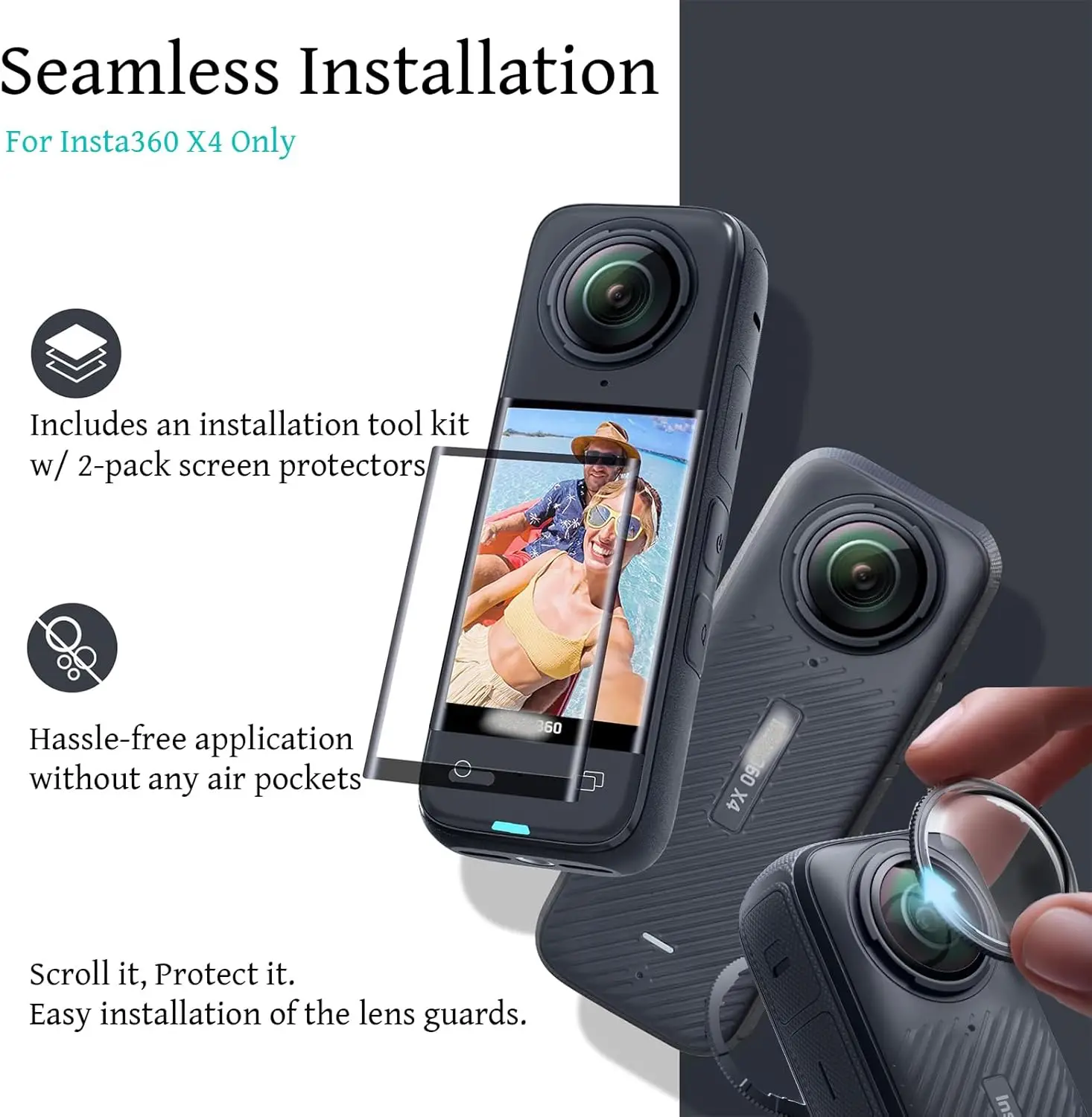 insta360 X4 Accessories Silicone Desktop Base Lens Cap Cover Storage Bag Silicone Case Frame Lens Guards for insta360 X4 Camera