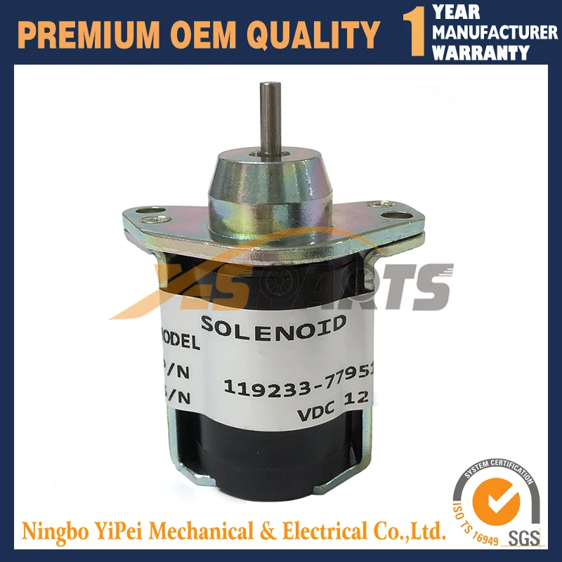 

12V Stop Solenoid Valve 119233-77951 119233-77952 For Yanmar B25V B30V TB125