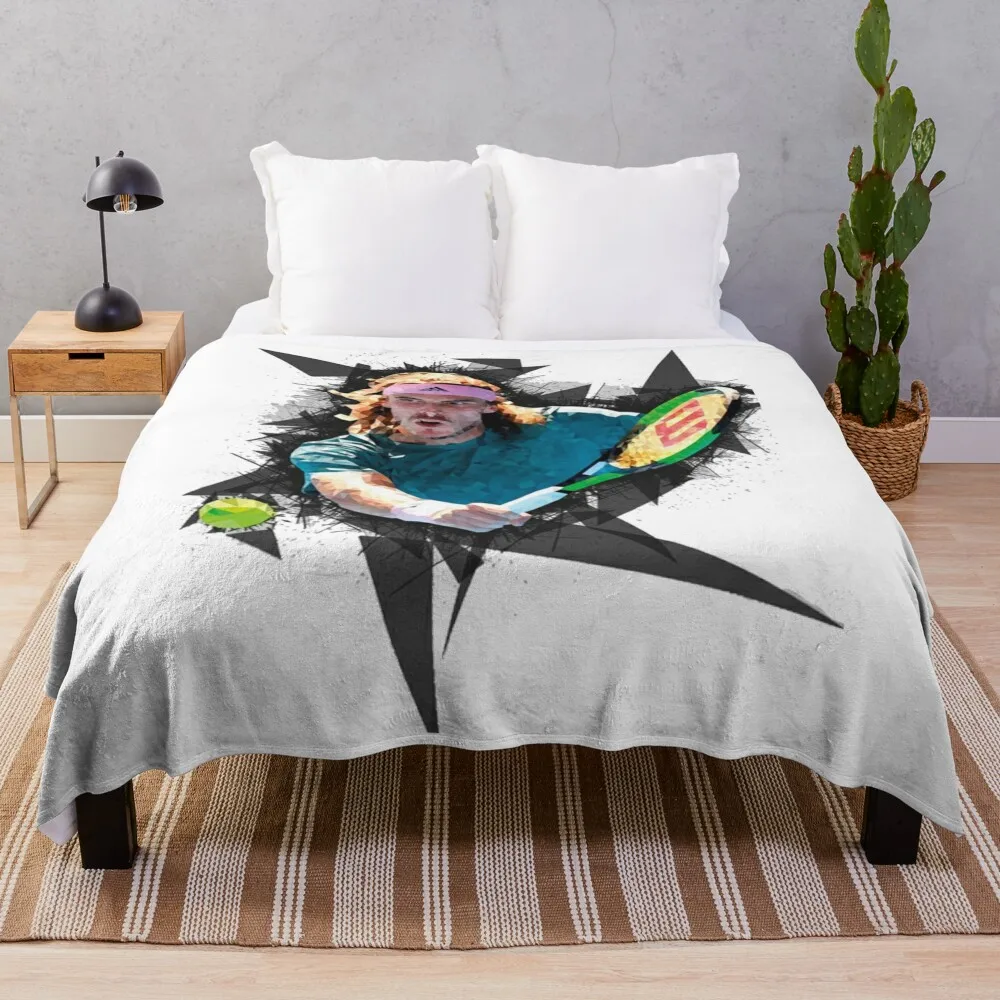 

Stefanos Tsitsipas (24) Throw Blanket Luxury Blanket Decorative Sofa Blanket Bed Fashionable Blanket Summer Blanket