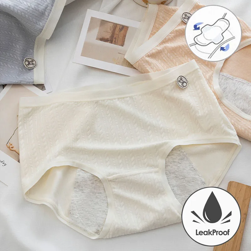 Panties for Menstruation Cotton Menstrual Panties Mid Waist Period