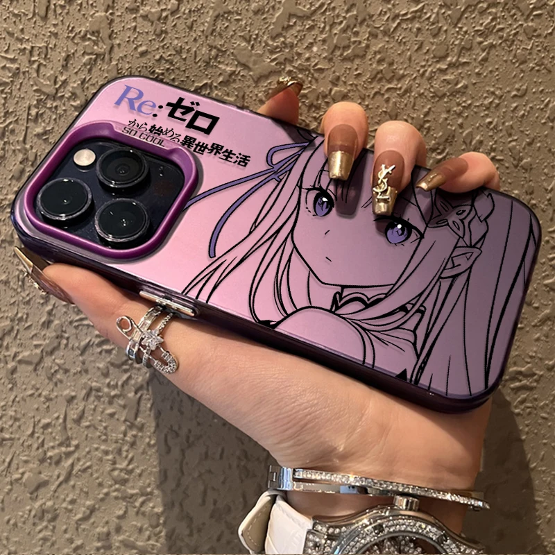 Cute Anime Rem Emilias Phone Case - Stylish and Durable Design