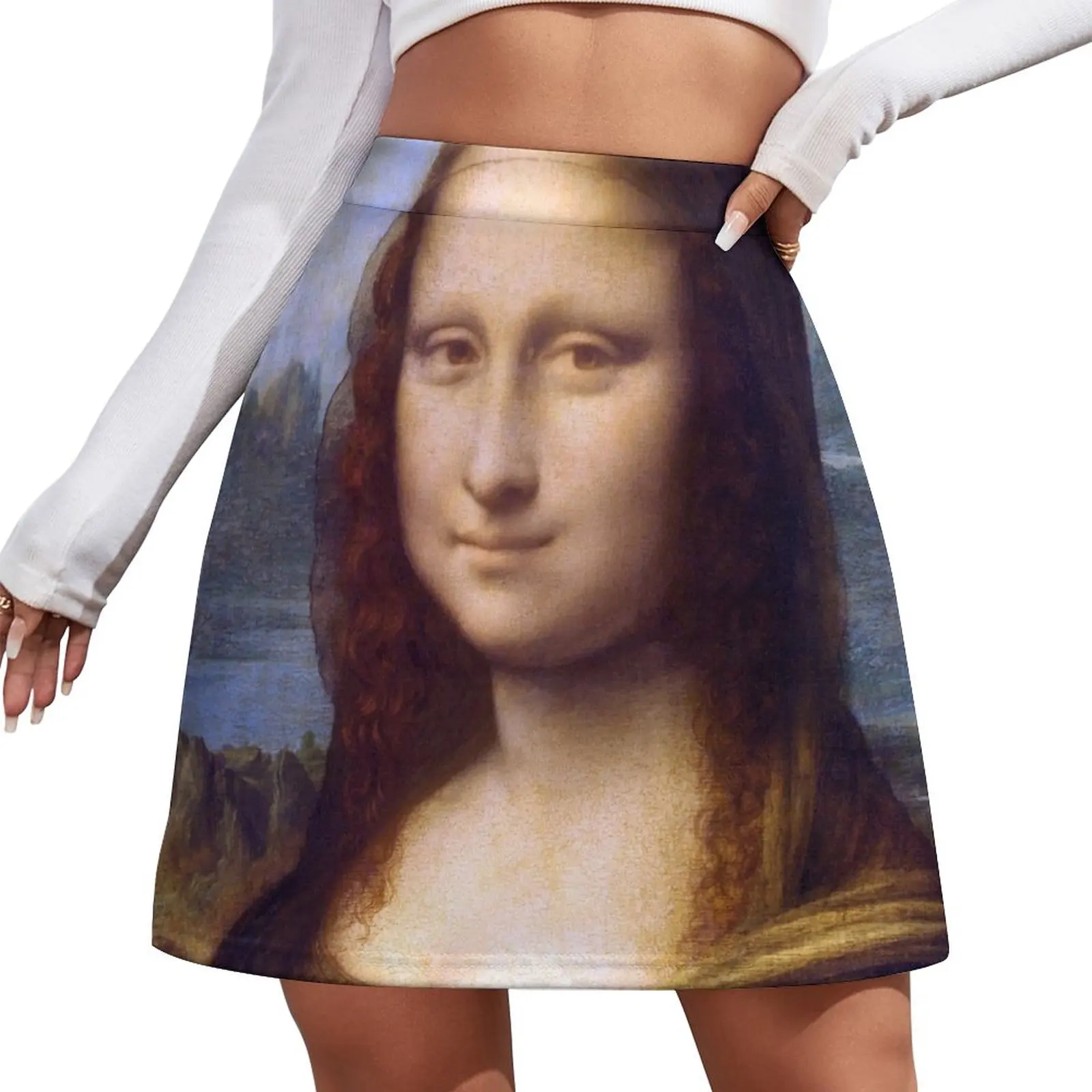 

Mona Lisa by Leonardo da Vinci Digitally Restored Colors Mini Skirt dresses for prom Female clothing