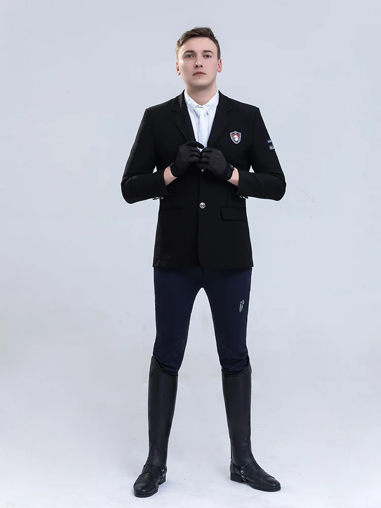 Knitted stretch riding suit for men horse riding equestrian  8102511 3