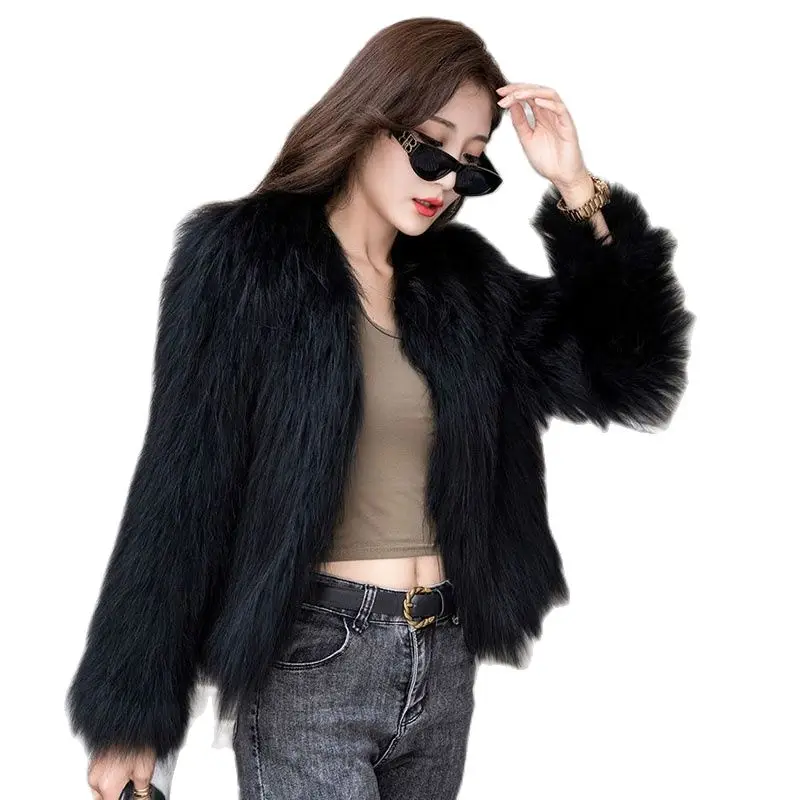 

2023, The New Winter Imitation Raccoon Fur Tightly Woven Fur Coat Female Young Short Western Style Online Celebrity Mao Mao Coat