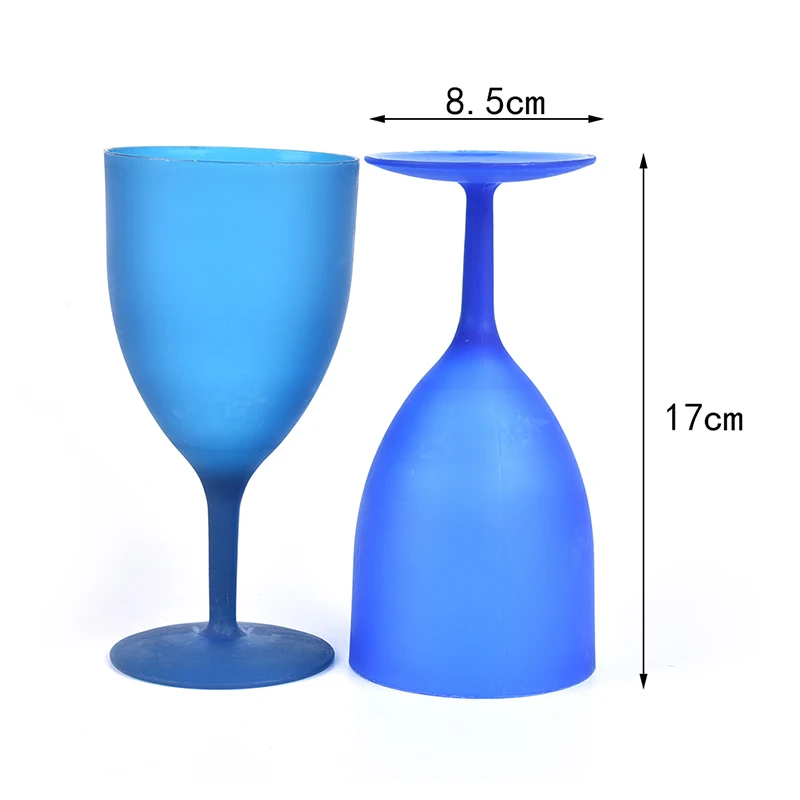 6Pcs/Set High Quality Plastic Wine Glass Goblet Cocktail Champagne Cups Colorful Frosted Glass For Party Picnic Bar Drinks Cups
