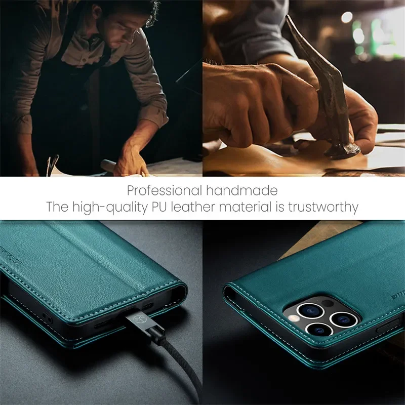 Premium Flip Leather Magnetic Wallet Phone Case with Card Holder