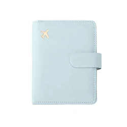 Multifunctional Leather Passport and Document Organizer (Light Blue)