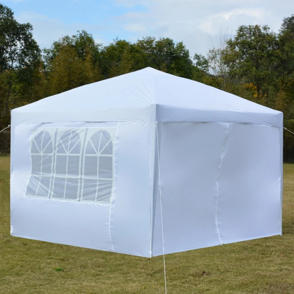  10*10ft 白色 4片面-2个门2个窗 折叠棚 牛津布   喷塑铁管 LT 便携-86