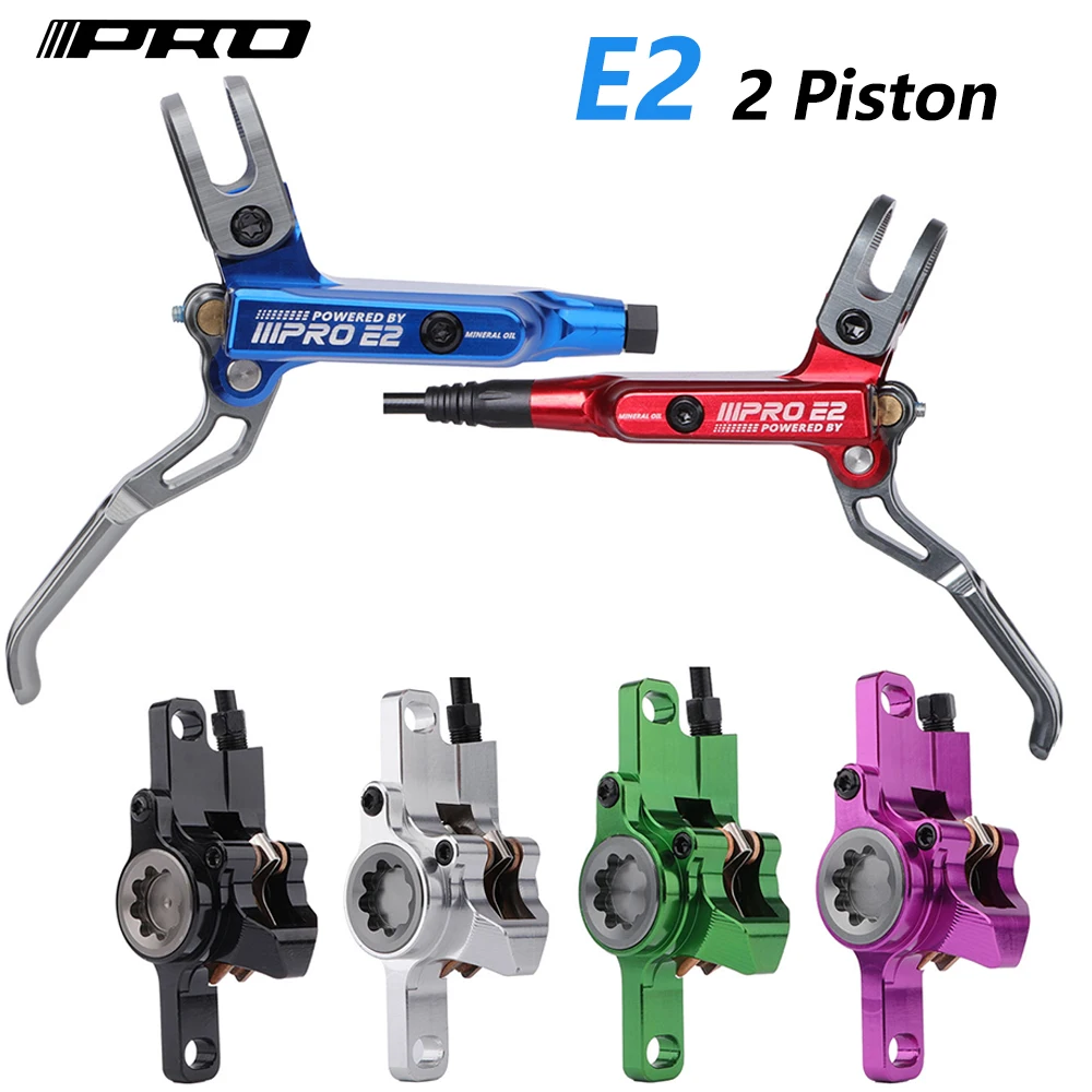 

IIIPRO MTB 2 Piston Hydraulic Disc Brake Front Rear 800/1550mm With Full Meatal Pad CNC Tech Mineral Oil For DH AM E-bike Brake