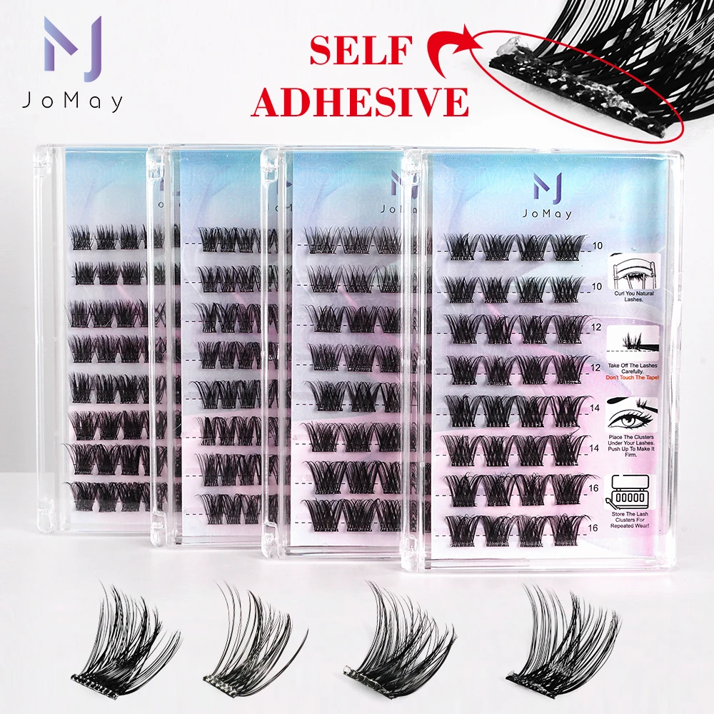 

JOMAY Self Adhesive Lash Clusters Press-On No Glue Needed DIY Lash Extension Reusable Cluster Lashes Pre-Glued Cluster Eyelash