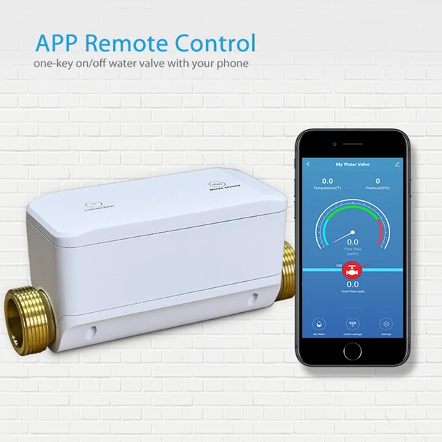 Tuya Smart WiFi Water Valve Water Consumption Monitoring and Temperature Measurement Support Alexa 4