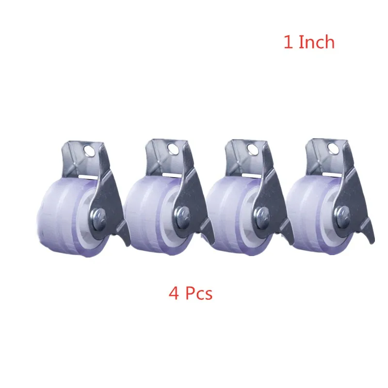 

4 Pcs/lot Mute Silencing Wheel Caster Double Bearing Wear-rrsistant Flat Trolley Pulley With 8 Pcs Screws