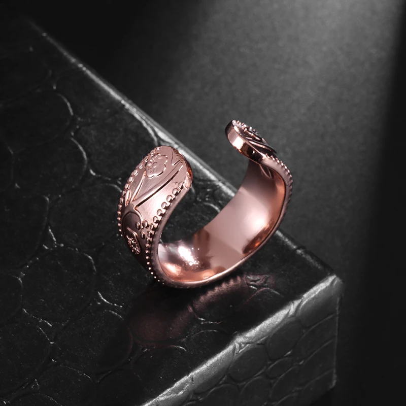 Exquisite Non-Fading Copper Ring Men and Women Fashion Classic Cube Copper Magnetic Adjustable Open Ring Jewelry Wholesale