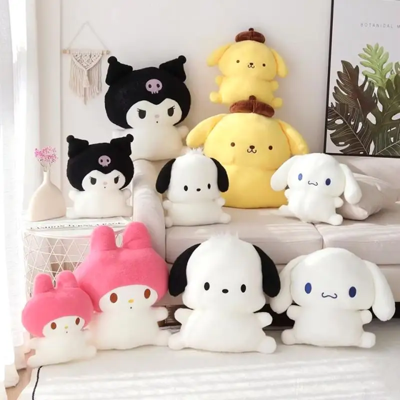 Kawaii Sanrio My Melody Kuromi Cinnamoroll Plush Doll Pillow Toys soft comfortable Room Sofa Decoration Cushion Kids Girls Gifts sanrio hello kitty diy modeling rice cutter stencil anime girl curry decoration baby for mold bento tool women kitchen supplies