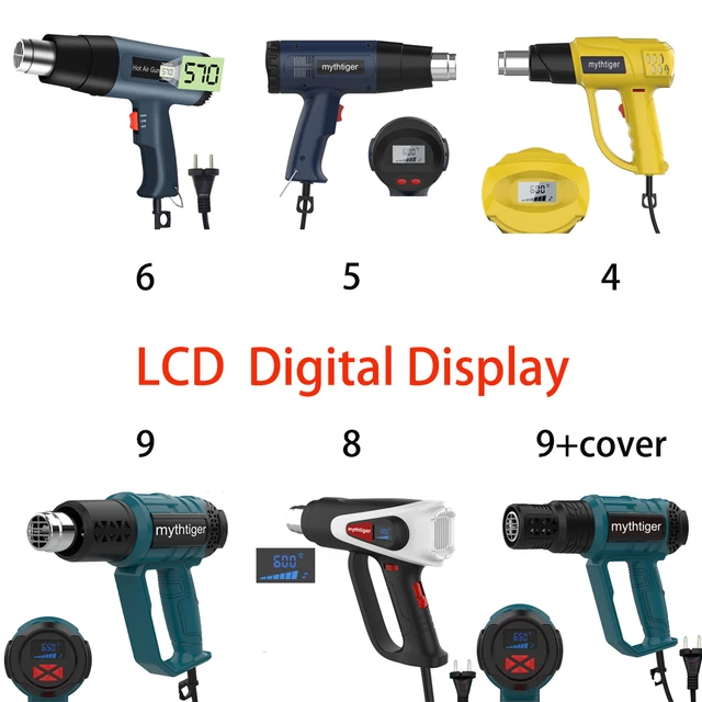 2000W Lcd Kijelző Hőpisztoly 220 V Eu Dugó Ipari Elektromos Forró Levegő Pisztoly Termoregulátor Zsugorodás Hőfűtő Fúvóka - Image 5
