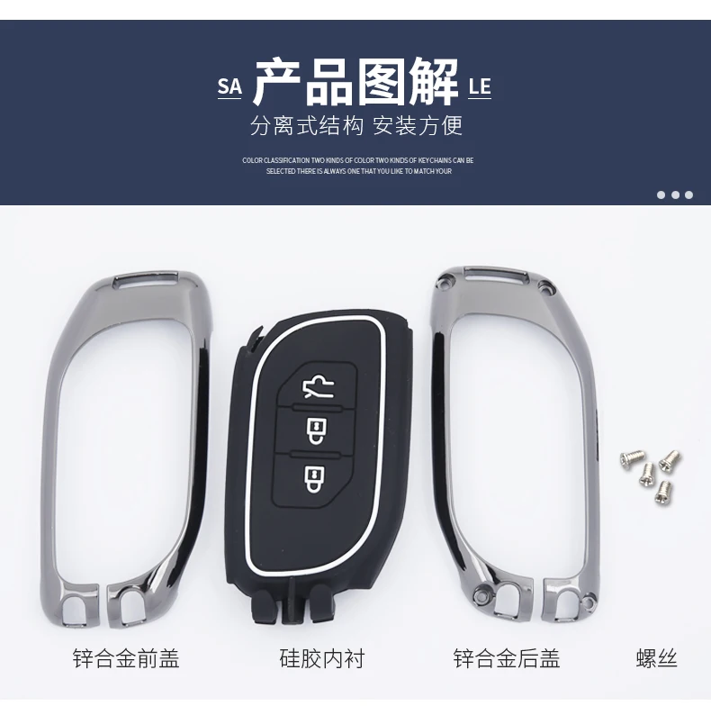 Custodia protettiva per chiave in lega di zinco per portachiavi per auto per Dongfeng Fengxing Forthing T5 EVO 2021 - S5c9db3046a114372bdb9923ae48399a5Y