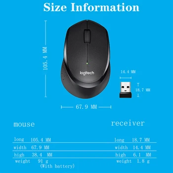 Logitech M330 Wireless Mouse Ergonomic 1000DPI Bluetooth Mouse Multi-mode Rechargeable Silent Optical Mouse for PC/Laptop Mice 6