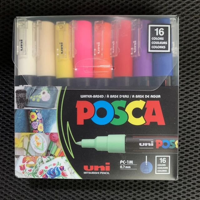 uni POSCA 8pk PC-3M Water Based Paint Markers Fine Tip 0.9 -1.3mm in  Assorted Colors