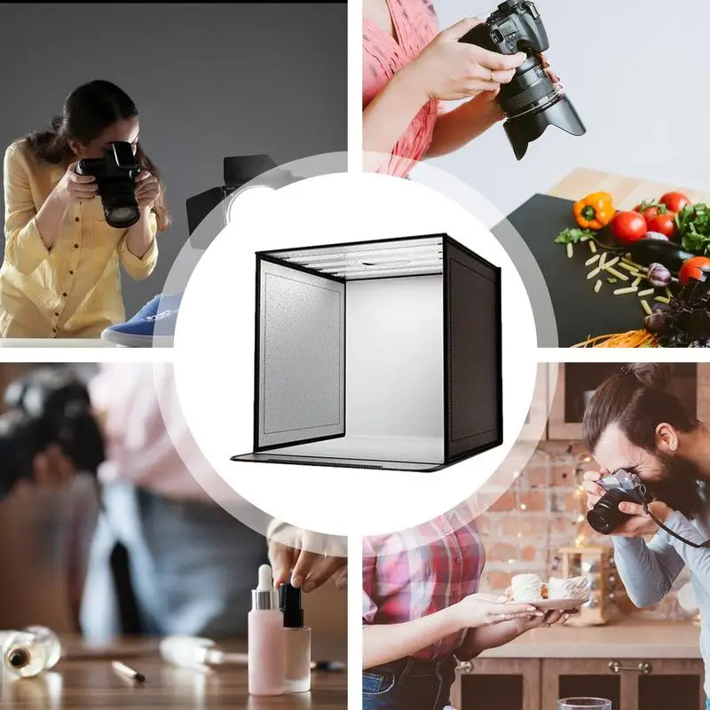 Photo Box With Lights Lighting Folding Dimmable Picture Backdrop Booth 40x40CM Photoshoot Props For Jewelry Accessories Makeup
