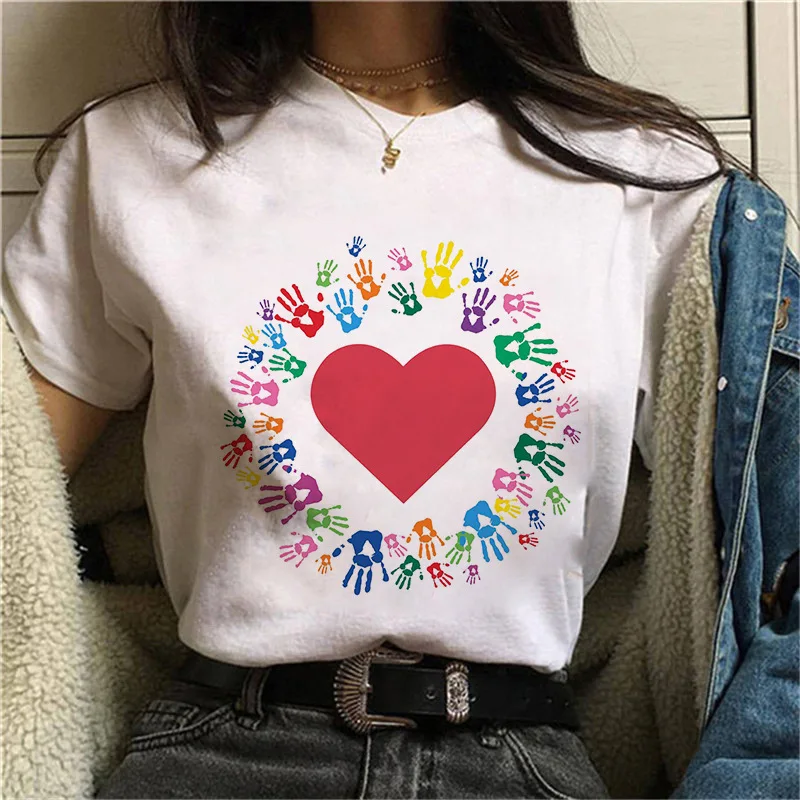

Новая Европейская и американская футболка с надписью «Love» на день матери, футболки с графическим принтом, футболки большого размера в стиле Харадзюку, топы, футболки