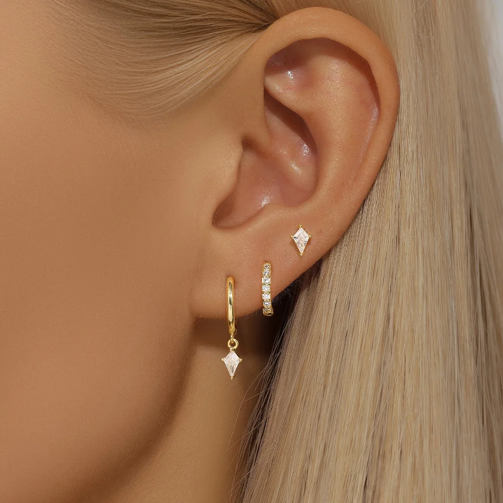 Juego De 6 Pares De Aretes Colgantes De Circonita Cúbica Para Mujer, Aretes Colgantes De Plata
