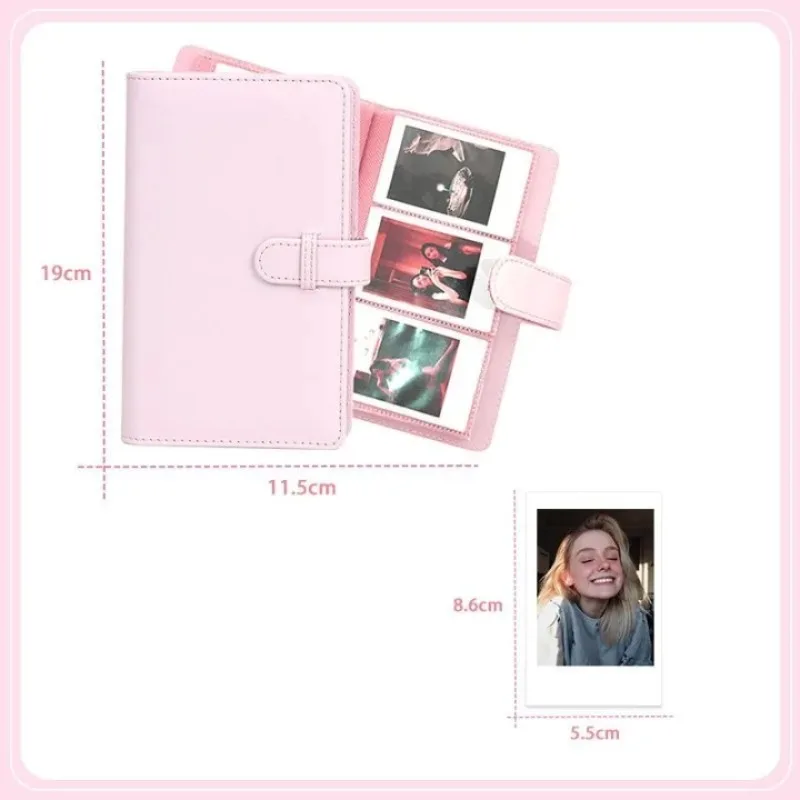 108 포켓 사진 앨범 필름 카메라 3인치 사진 용지 PU 가죽 보관 케이스 필름 카메라 가방용 스탬프 수집