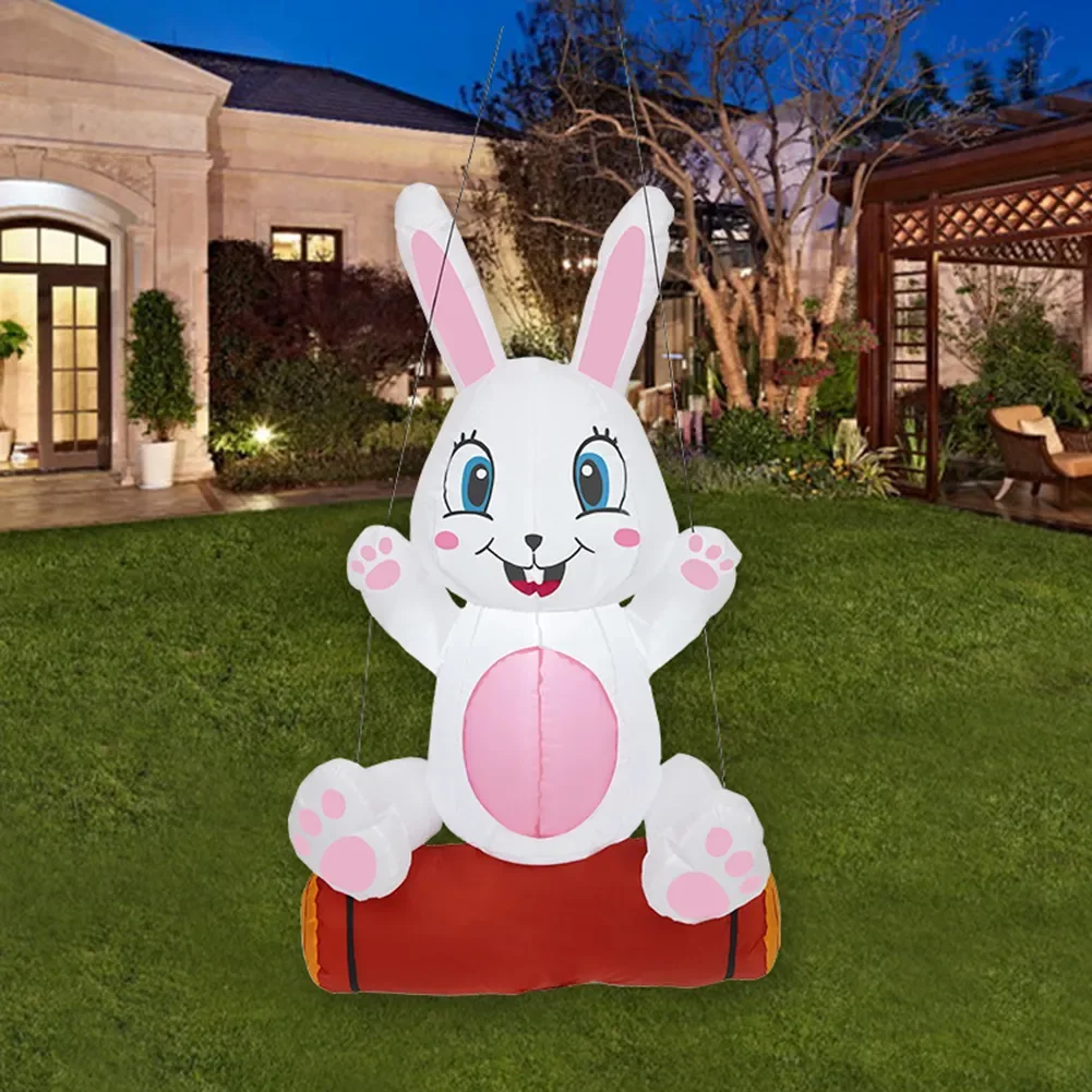 

Easter Decoration Cartoon Happy Easter Rabbit with LED Lights Festival Atmosphere for Holiday Party Garden Lawn Yard Decor