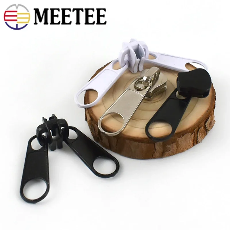 Zipper Head Resin Zippers Puller Purse Double Side Zip Slider Zips Reapir Kit DIY Garment Sewing Accessories 5Pcs Meetee 10#