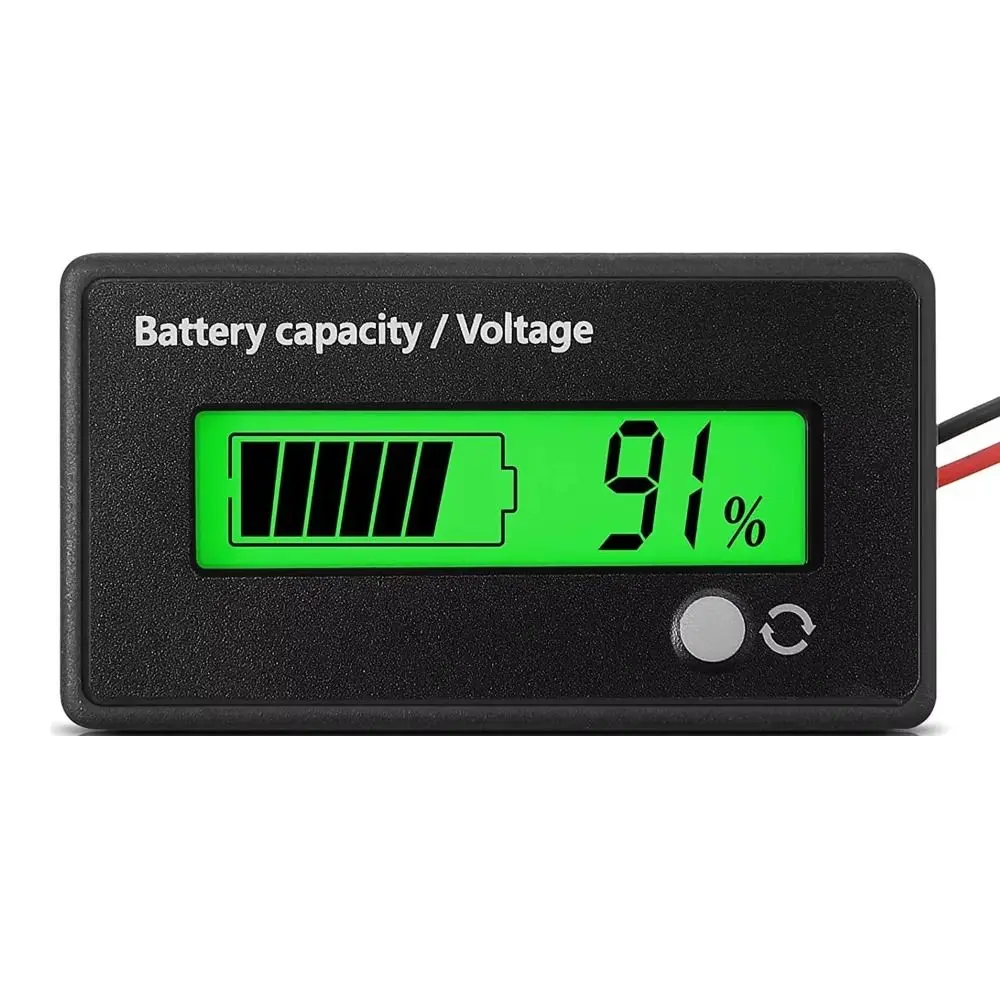 Connexion de l'indicateur de capacité batterie 6V-72V Plomb/Lithium aux bornes d'une batterie.