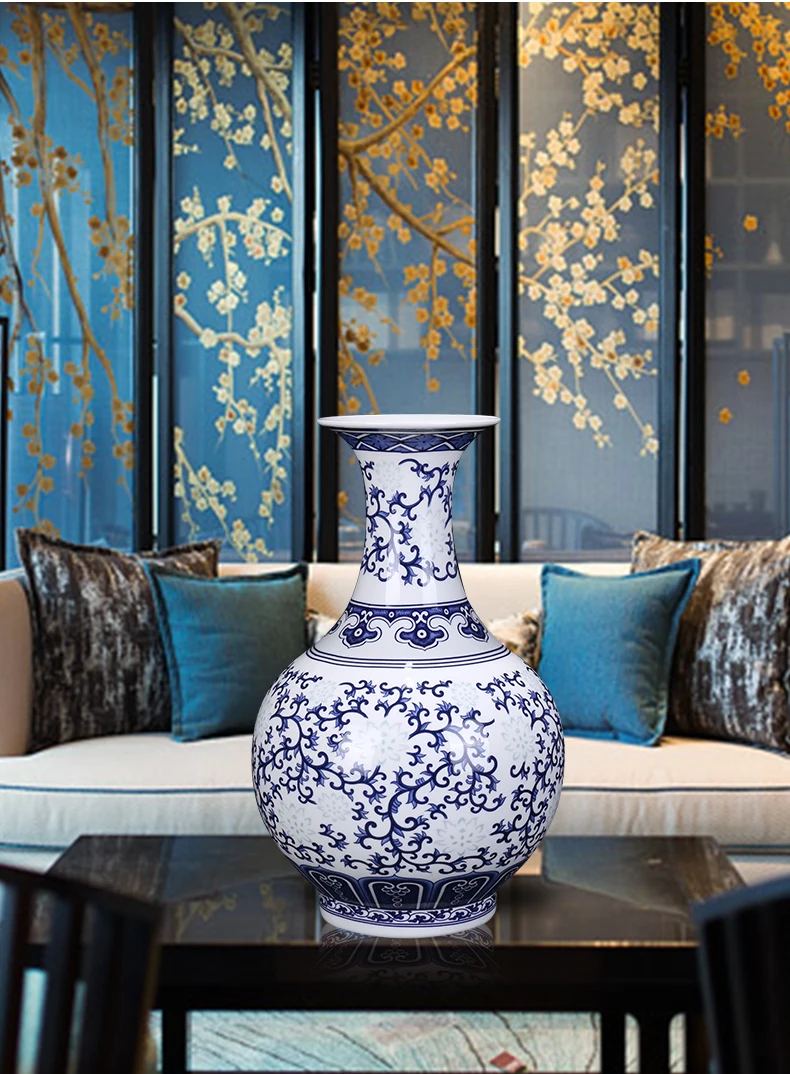 chinês, azul antigo e branco, decoração china