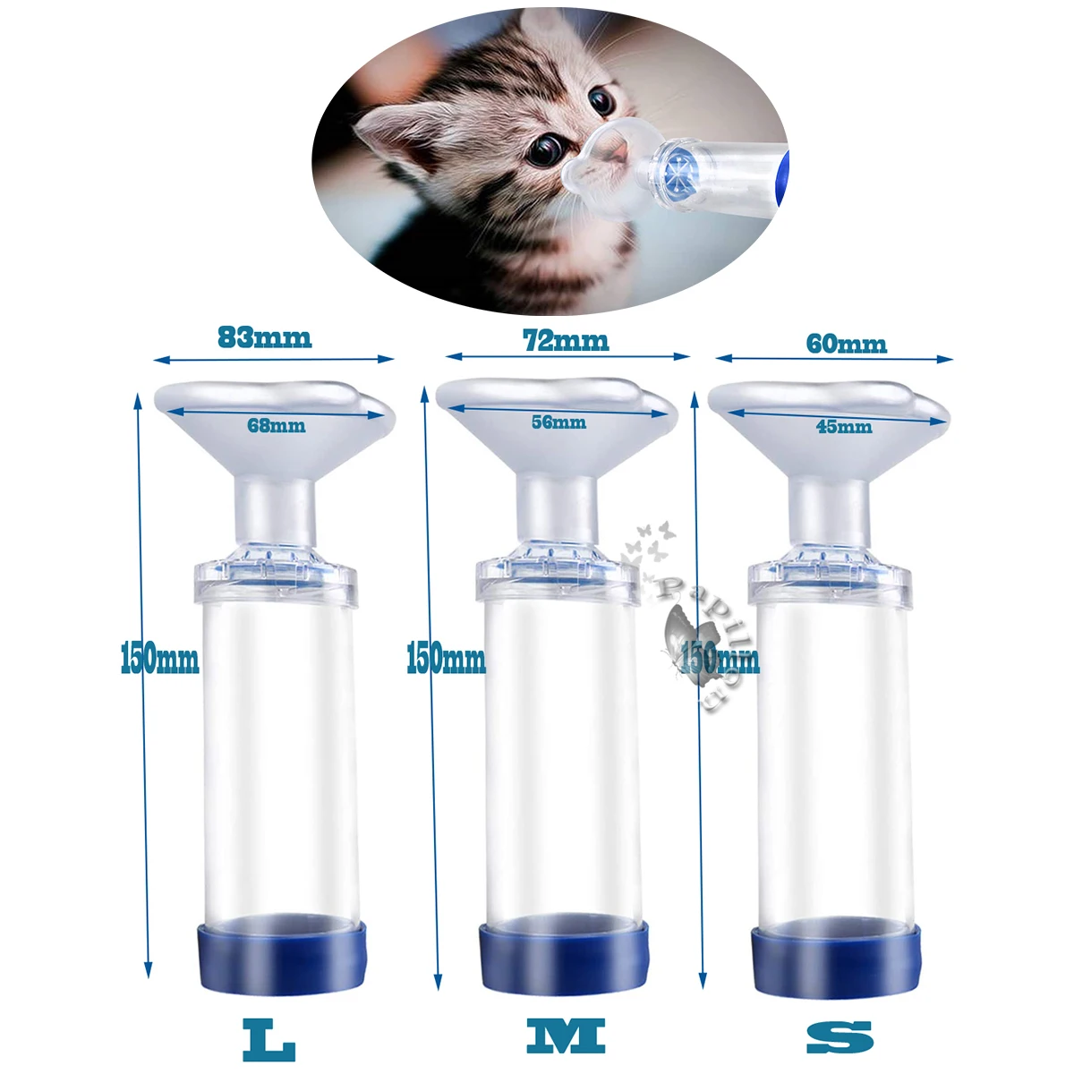 Pet Inhaler Spacer With Mask - Aerosol Chamber For Cats & Small Dogs With Breathing Indicator