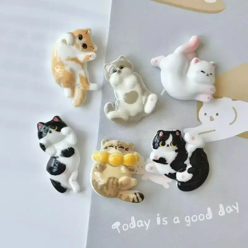 Adorable Resin Cat Cartoon Fridge Magnet with Strong Magnetic Force