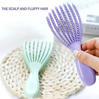 Anti-Static Detangling Brush Flexible Hollow Fluffy Curly Hair Styling Comb for Stubborn Hair Thick Wavy Hair