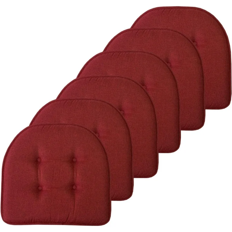 

Sweet Home Collection Chair Cushion Memory Foam Pads Tufted Slip Non Skid Rubber Back U-Shaped 17" x 16" Seat Cover