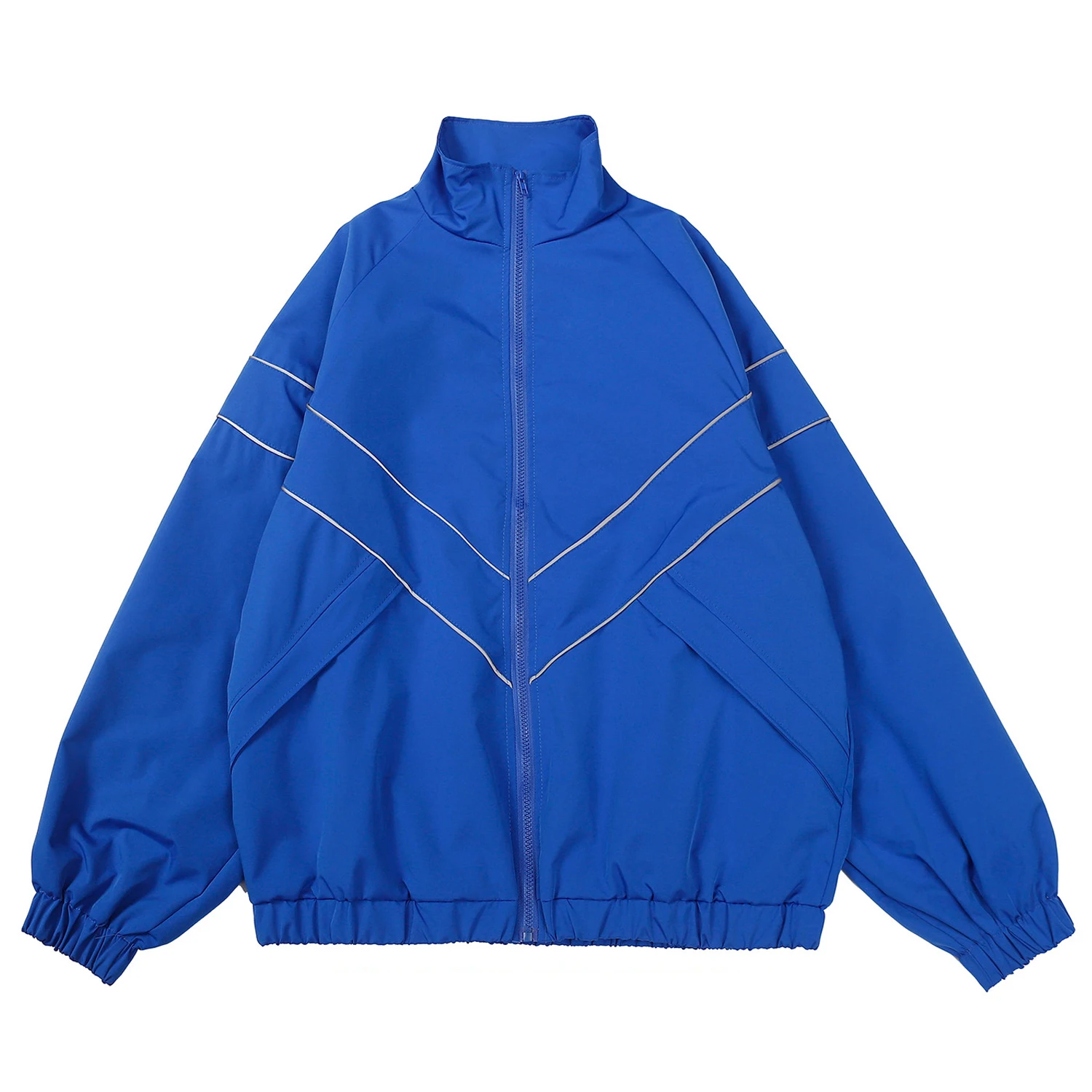 

Куртка мужская Светоотражающая в полоску, уличная одежда в стиле хип-хоп, ветровка на молнии, тонкая спортивная в стиле Харадзюку, черная синяя, 2023