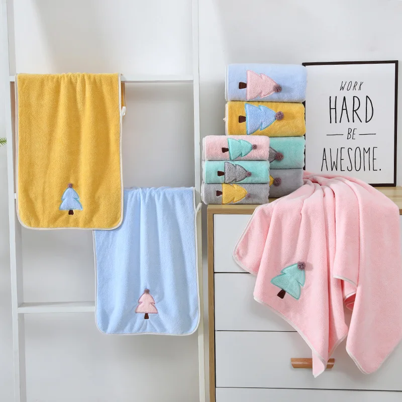 

2pcs/set Velvet Bath Towel 35x75cm Embroidered Hotel Bath Towels for Adults Quick-Dry Thicken Soft Face Towels Highly Absorbent